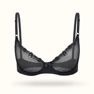NWT Wingslove 1/2 Cup Lace Mesh Demi Underwire Bra